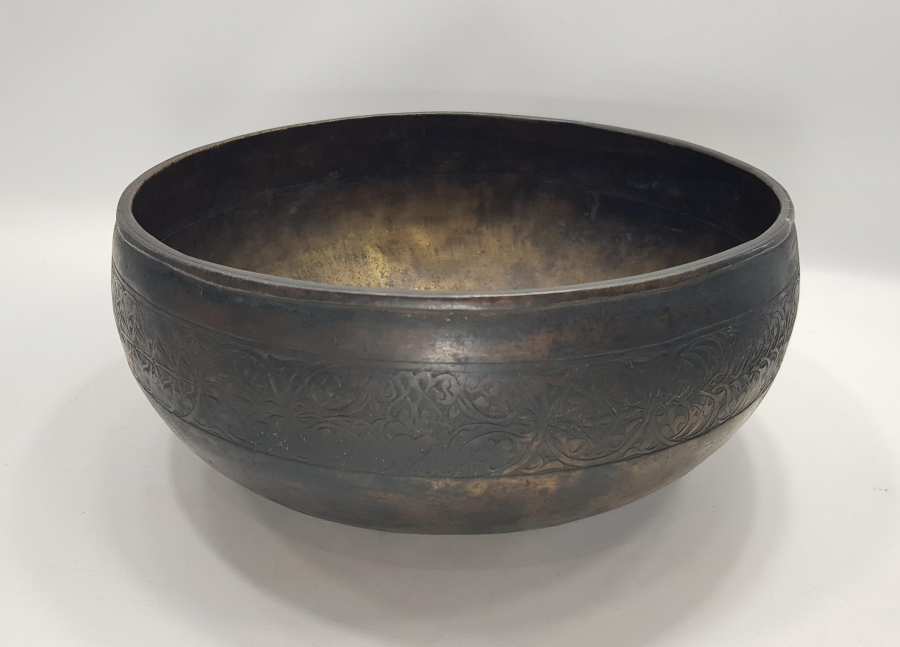 ÜZERİ OSMANLICA YAZILI TEKKE İŞİ BÜYÜK BOY BRONZ TENCERE