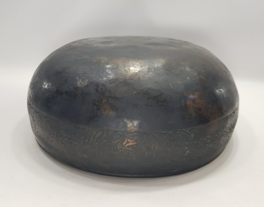 ÜZERİ OSMANLICA YAZILI TEKKE İŞİ BÜYÜK BOY BRONZ TENCERE