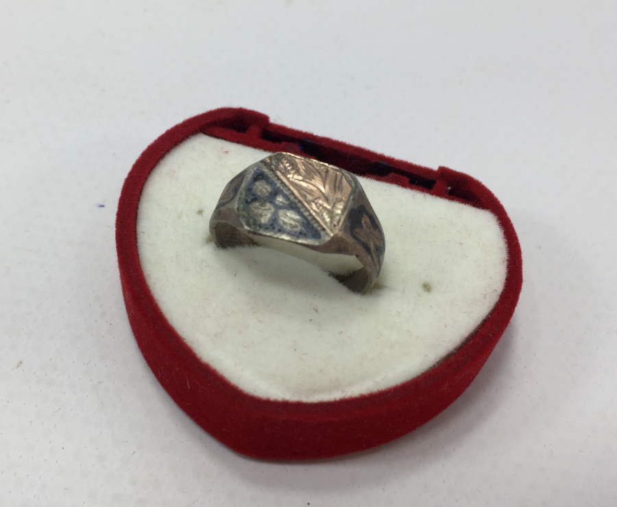 OSMANLI DÖNEMİ İÇİ OSMANLICA YAZILI SAVATLI VAN İŞİ GÜMÜŞ YÜZÜK