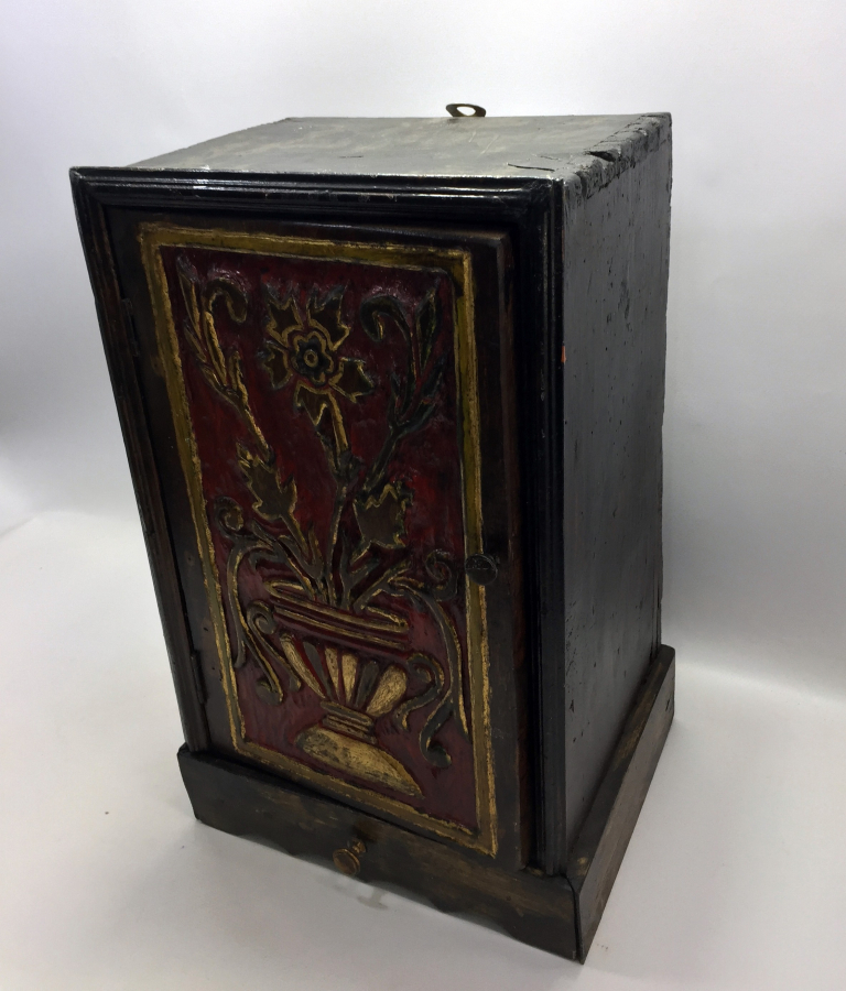 OSMANLI DÖNEMİ KARNİK ÇİÇEKLİ RUM İŞİ MİNİ DOLAP