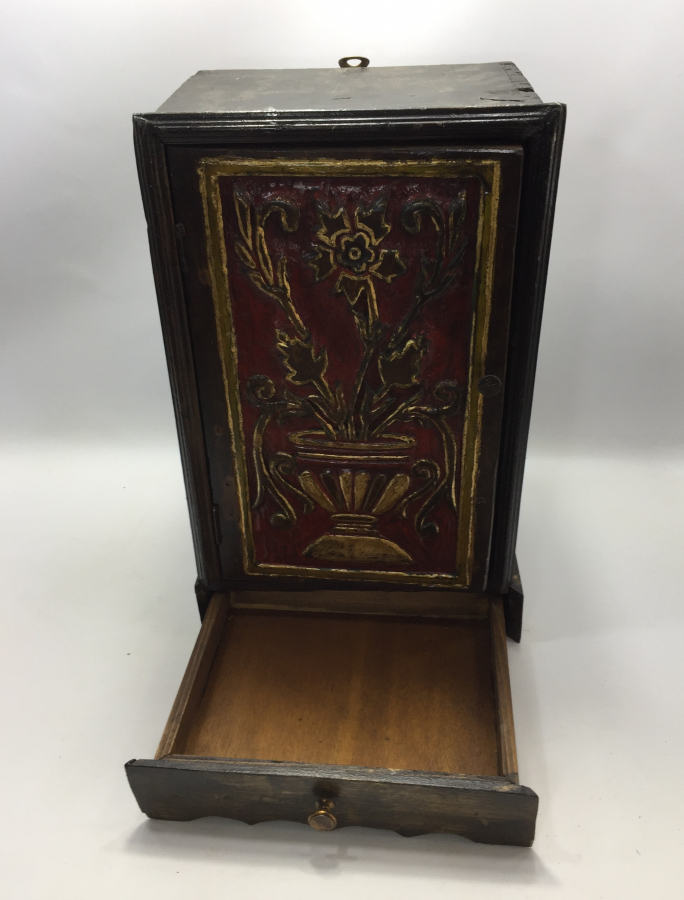 OSMANLI DÖNEMİ KARNİK ÇİÇEKLİ RUM İŞİ MİNİ DOLAP