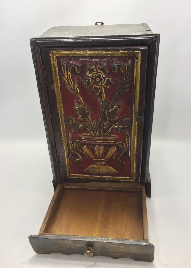 OSMANLI DÖNEMİ KARNİK ÇİÇEKLİ RUM İŞİ MİNİ DOLAP