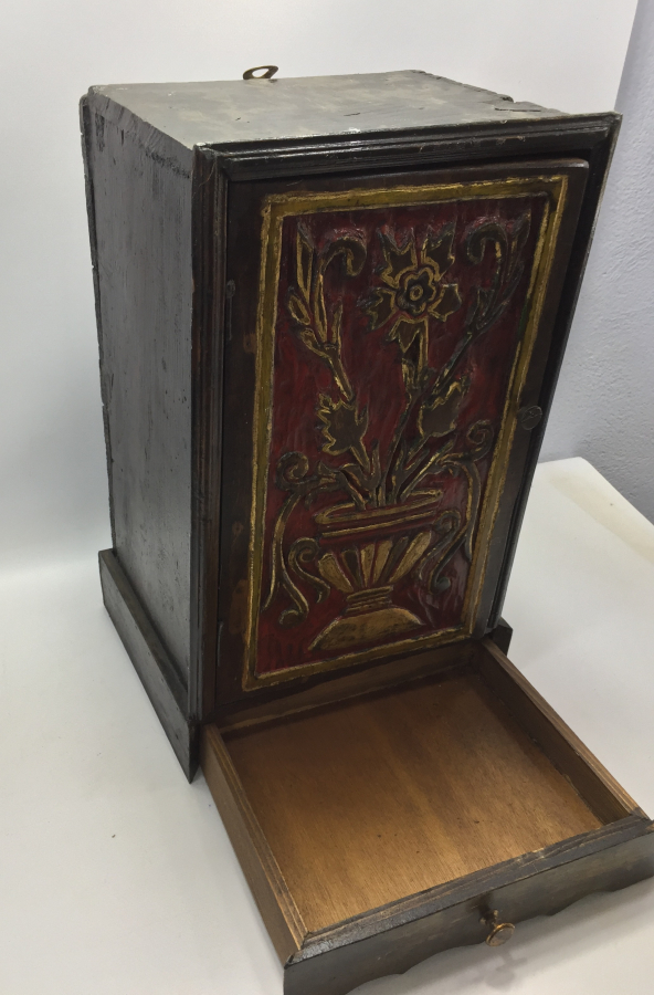 OSMANLI DÖNEMİ KARNİK ÇİÇEKLİ RUM İŞİ MİNİ DOLAP