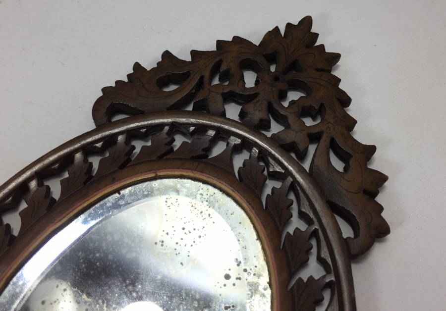 OSMANLI DÖNEMİ AHŞAPTAN MAMUL TAŞ AYNALI GELİN AYNASI