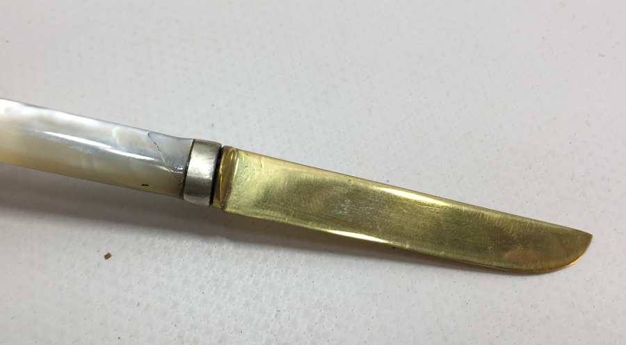 OSMANLI DÖNEMİ ALTIN KAPLAMA VE SEDEF SAPLI HATTAT BIÇAĞI