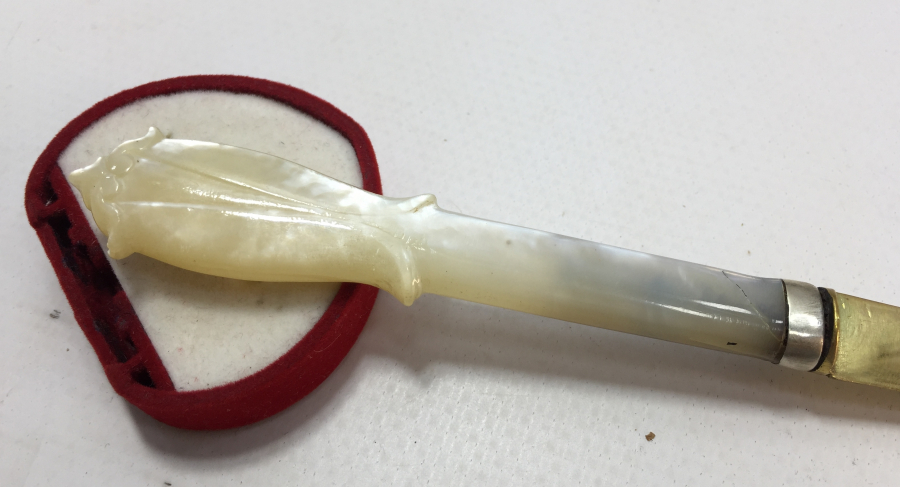 OSMANLI DÖNEMİ ALTIN KAPLAMA VE SEDEF SAPLI HATTAT BIÇAĞI