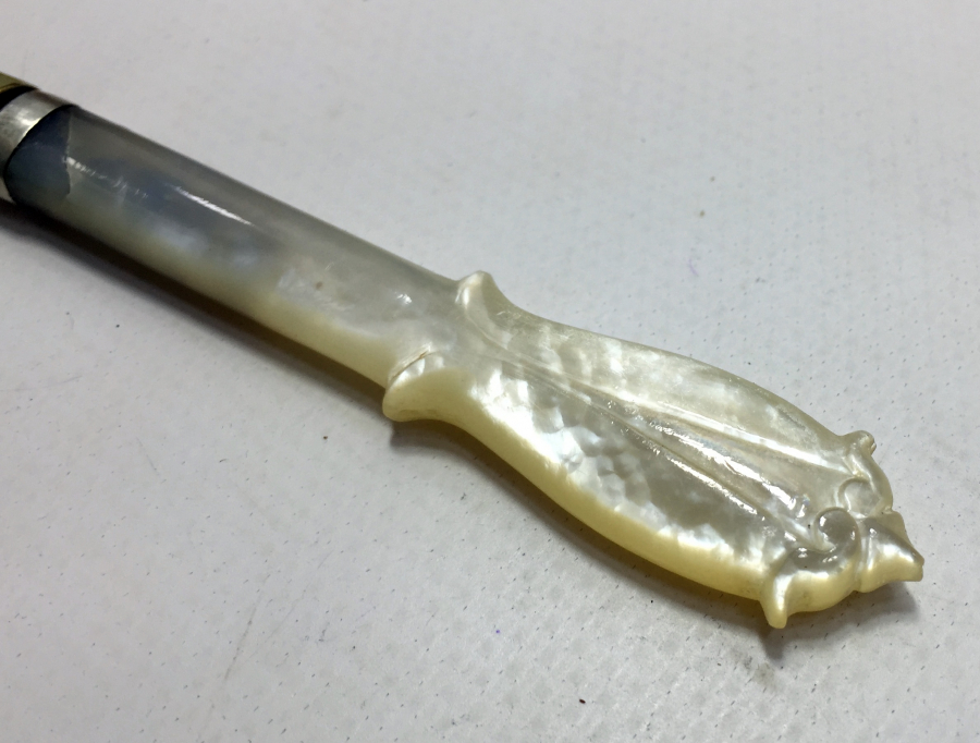 OSMANLI DÖNEMİ ALTIN KAPLAMA VE SEDEF SAPLI HATTAT BIÇAĞI