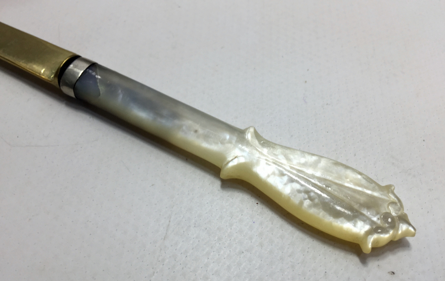 OSMANLI DÖNEMİ ALTIN KAPLAMA VE SEDEF SAPLI HATTAT BIÇAĞI