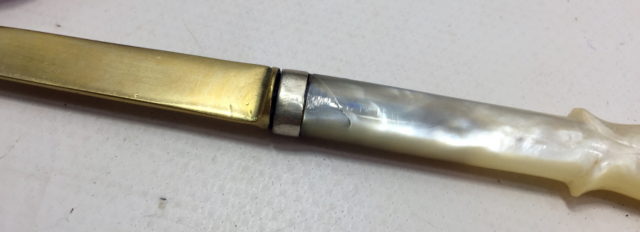 OSMANLI DÖNEMİ ALTIN KAPLAMA VE SEDEF SAPLI HATTAT BIÇAĞI