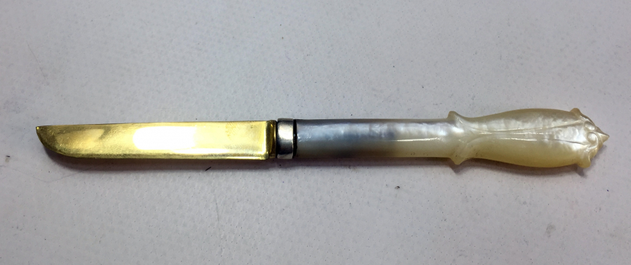 OSMANLI DÖNEMİ ALTIN KAPLAMA VE SEDEF SAPLI HATTAT BIÇAĞI