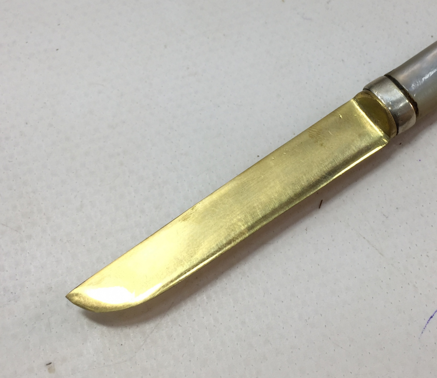 OSMANLI DÖNEMİ ALTIN KAPLAMA VE SEDEF SAPLI HATTAT BIÇAĞI