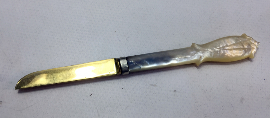 OSMANLI DÖNEMİ ALTIN KAPLAMA VE SEDEF SAPLI HATTAT BIÇAĞI