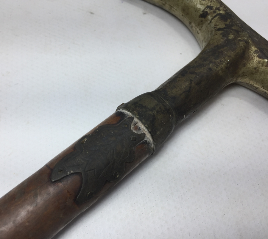 OSMANLI DÖNEMİ GÜMÜŞ SAPLI LALE MOTİFLİ BASTON