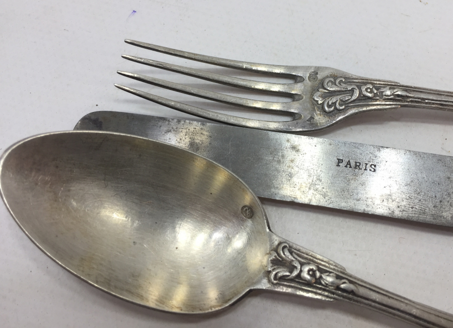 OSMANLI DÖNEMİ TUĞRALI GÜMÜŞ ÇATAL BIÇAK KAŞIK TAKIMI