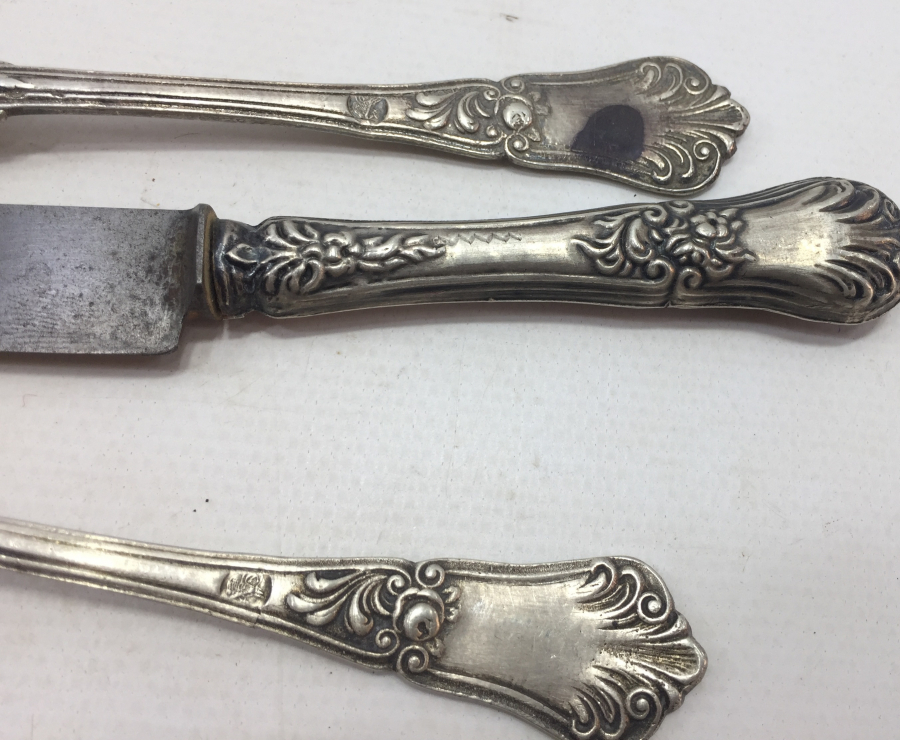 OSMANLI DÖNEMİ TUĞRALI GÜMÜŞ ÇATAL BIÇAK KAŞIK TAKIMI