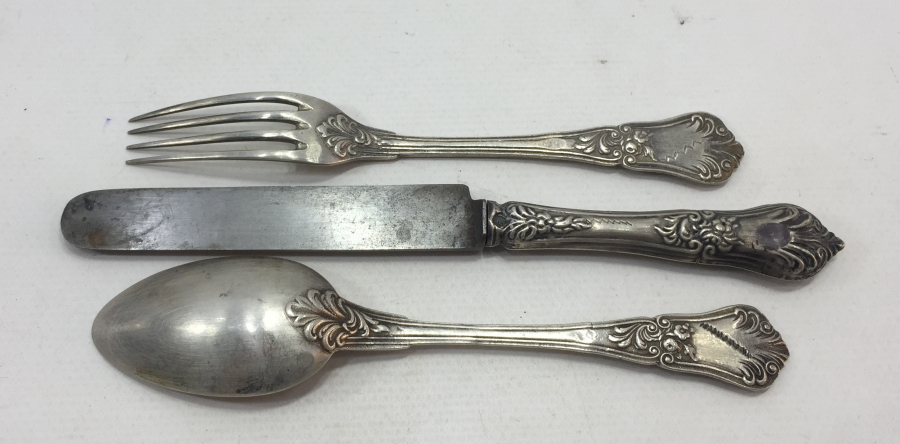 OSMANLI DÖNEMİ TUĞRALI GÜMÜŞ ÇATAL BIÇAK KAŞIK TAKIMI