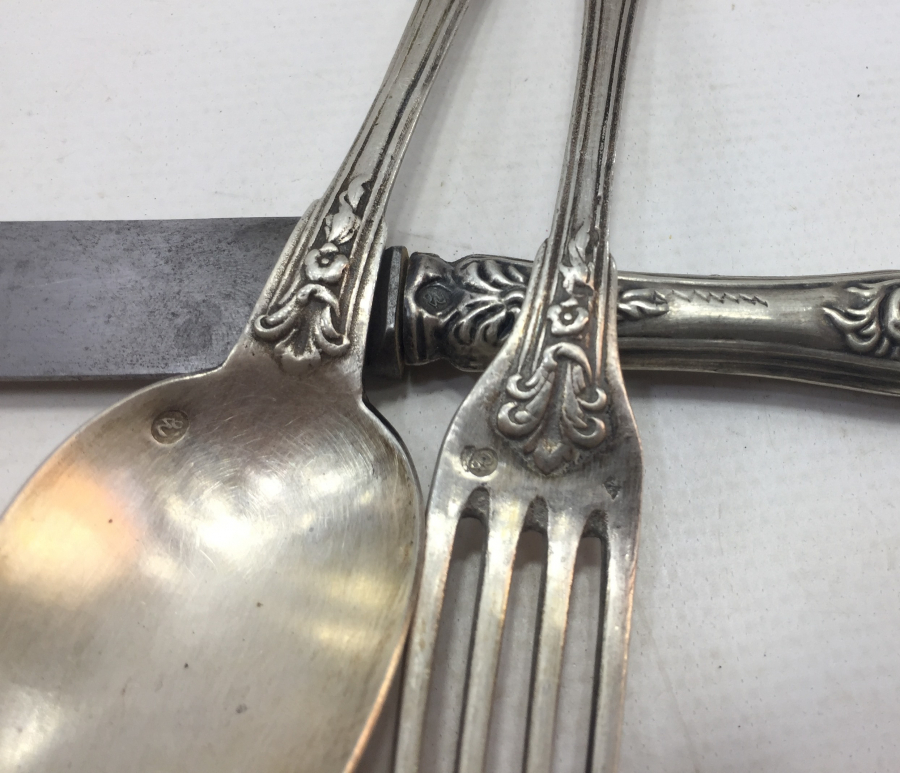 OSMANLI DÖNEMİ TUĞRALI GÜMÜŞ ÇATAL BIÇAK KAŞIK TAKIMI