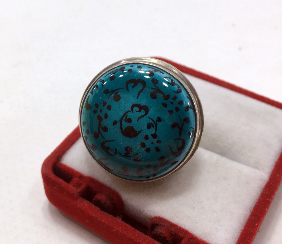 ÖZEL YAPIM ÇİNİ İŞÇİLİKLİ GÜMÜŞ YÜZÜK