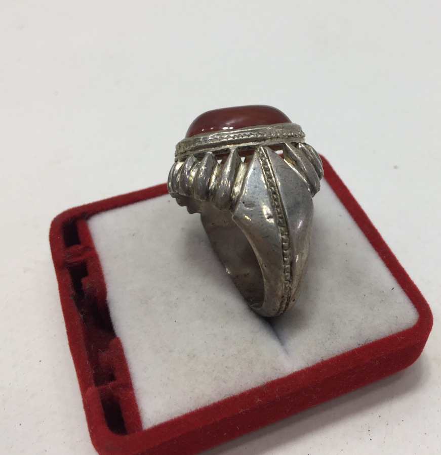 SÜLEYMANİYE AKİĞİ AĞIR YAPILI GÜMÜŞ ERKEK YÜZÜĞÜ