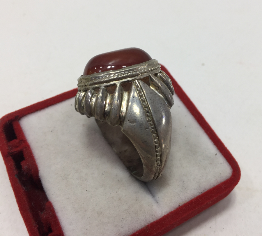 SÜLEYMANİYE AKİĞİ AĞIR YAPILI GÜMÜŞ ERKEK YÜZÜĞÜ