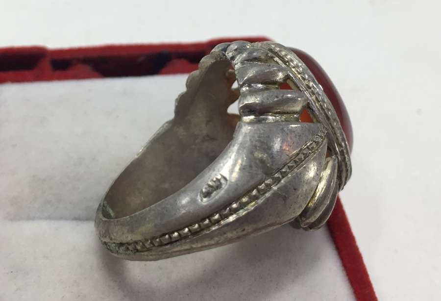 SÜLEYMANİYE AKİĞİ AĞIR YAPILI GÜMÜŞ ERKEK YÜZÜĞÜ