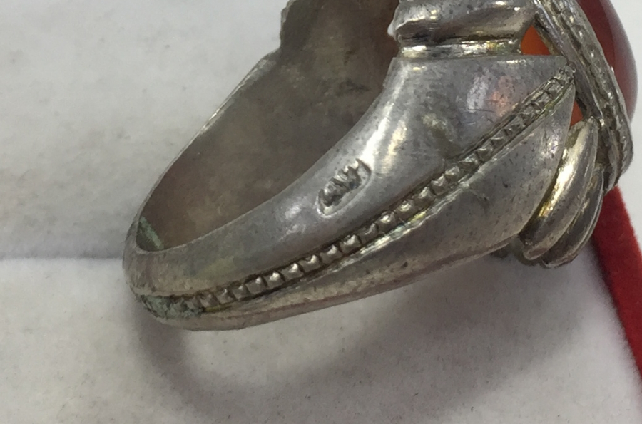 SÜLEYMANİYE AKİĞİ AĞIR YAPILI GÜMÜŞ ERKEK YÜZÜĞÜ