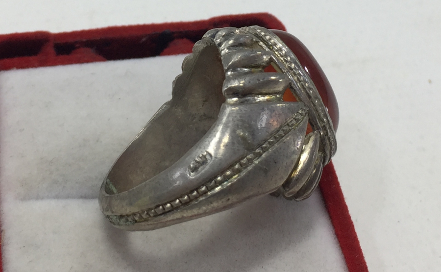 SÜLEYMANİYE AKİĞİ AĞIR YAPILI GÜMÜŞ ERKEK YÜZÜĞÜ