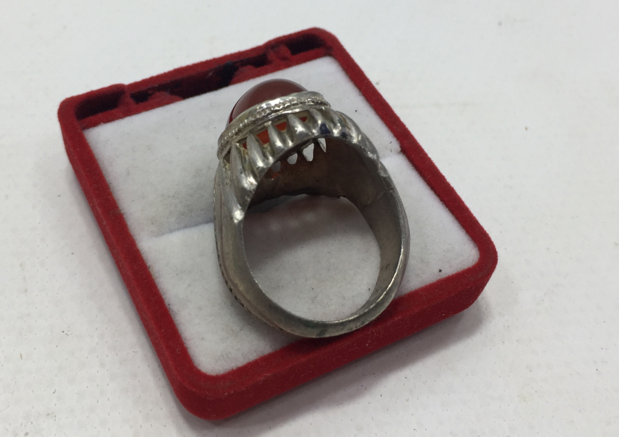 SÜLEYMANİYE AKİĞİ AĞIR YAPILI GÜMÜŞ ERKEK YÜZÜĞÜ