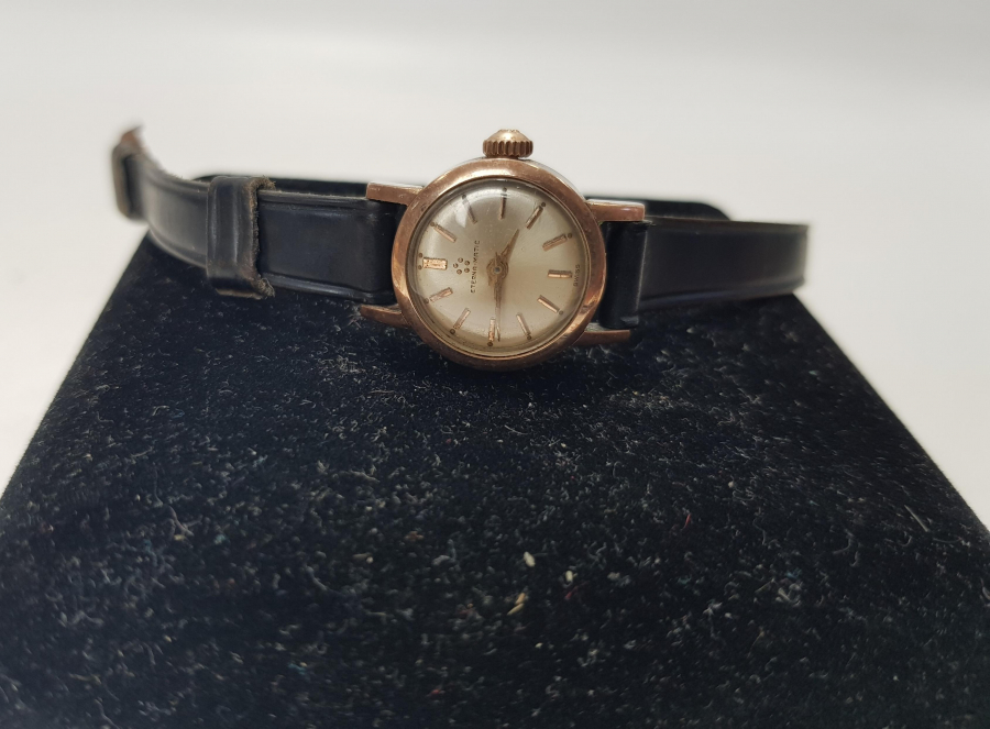 ALTIN KAPLAMA ETERNA-MATIC KURMALI BAYAN KOL SAATİ 