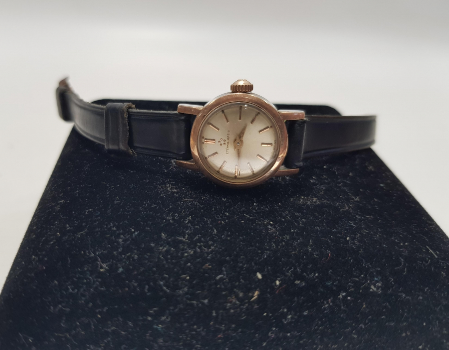 ALTIN KAPLAMA ETERNA-MATIC KURMALI BAYAN KOL SAATİ 