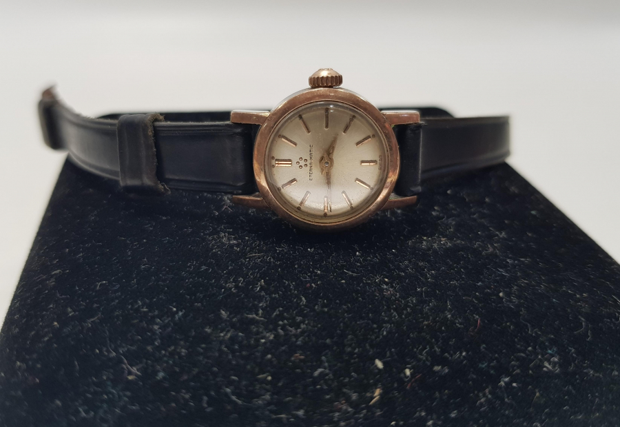 ALTIN KAPLAMA ETERNA-MATIC KURMALI BAYAN KOL SAATİ 