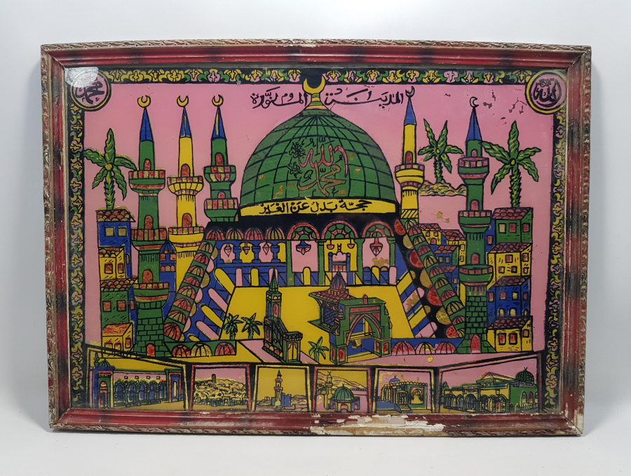 MESCİD-İ NEBEVİ GÖRSELLİ CAM ALTI HAT TABLO 