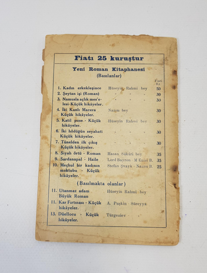 NAZIM HİKMET - MEÇHUL BİR KADININ MEKTUBU 1934 İLK BASKI KİTAP