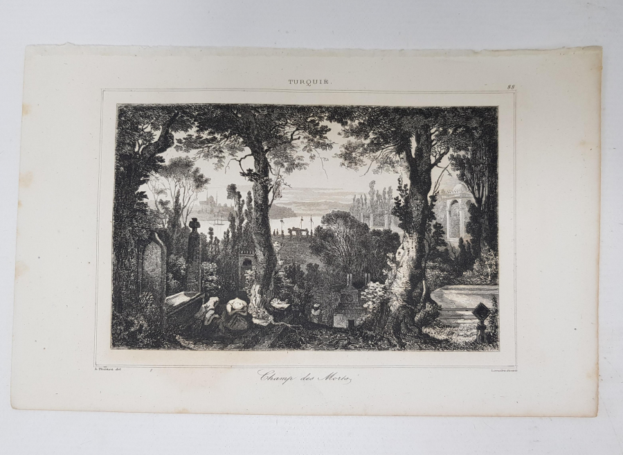 OSMANLI DÖNEMİ GRAVÜR: İSTANBUL'DA BİR MEZARLIK 