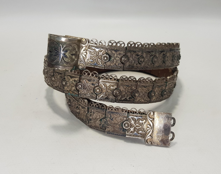 OSMANLI DÖNEMİ KAFKAS İŞİ SAVATLI GÜMÜŞ KEMER 