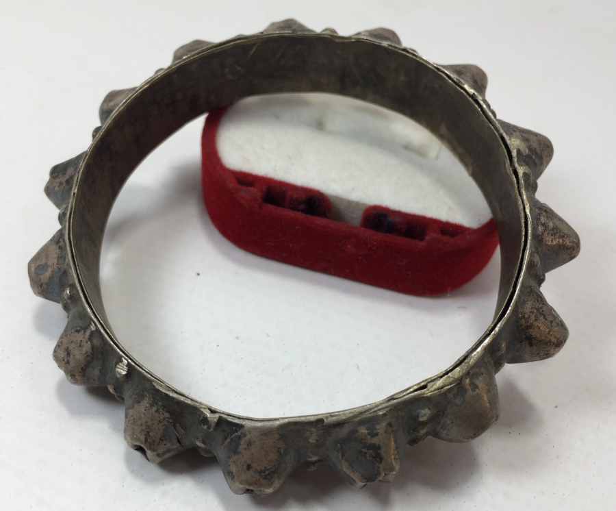 OSMANLI DÖNEMİ NADİR FORMDA PRİMİTİF MODEL ERMENİ İŞİ ÇİVİLİ BİLEZİK