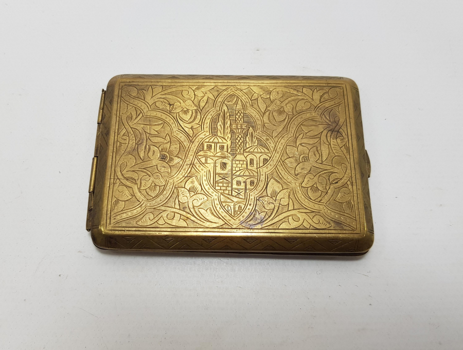 OSMANLI DÖNEMİ OSMANLICA YADİGAR YAZILI VE CAMİ GÖRSELLİ BOSNA İŞİ SİGARA TABAKASI  