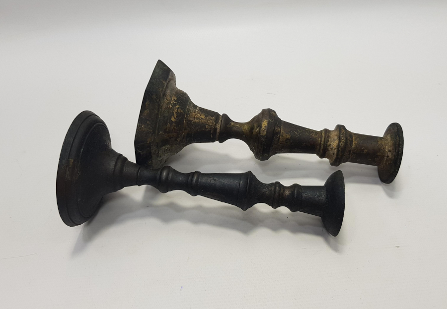 OSMANLI DÖNEMİ SÜLEYMANİYE İŞİ İKİ ADET ŞAMDAN 