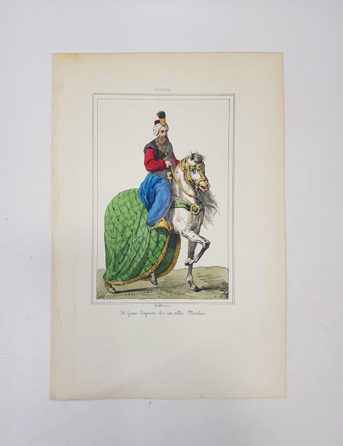 OSMANLI GRAVÜR: SULTAN CAMİYE GİDERKEN 