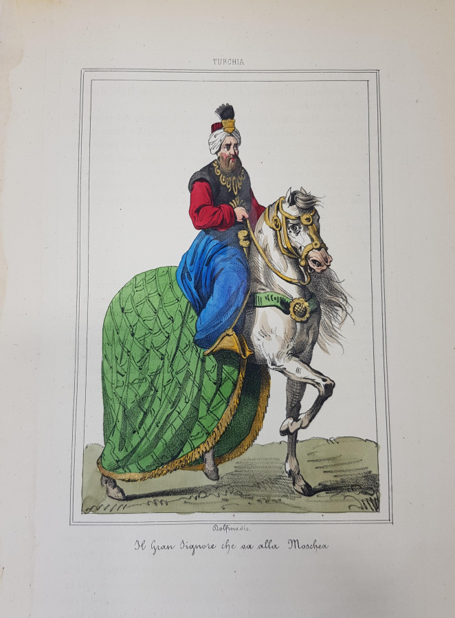 OSMANLI GRAVÜR: SULTAN CAMİYE GİDERKEN 