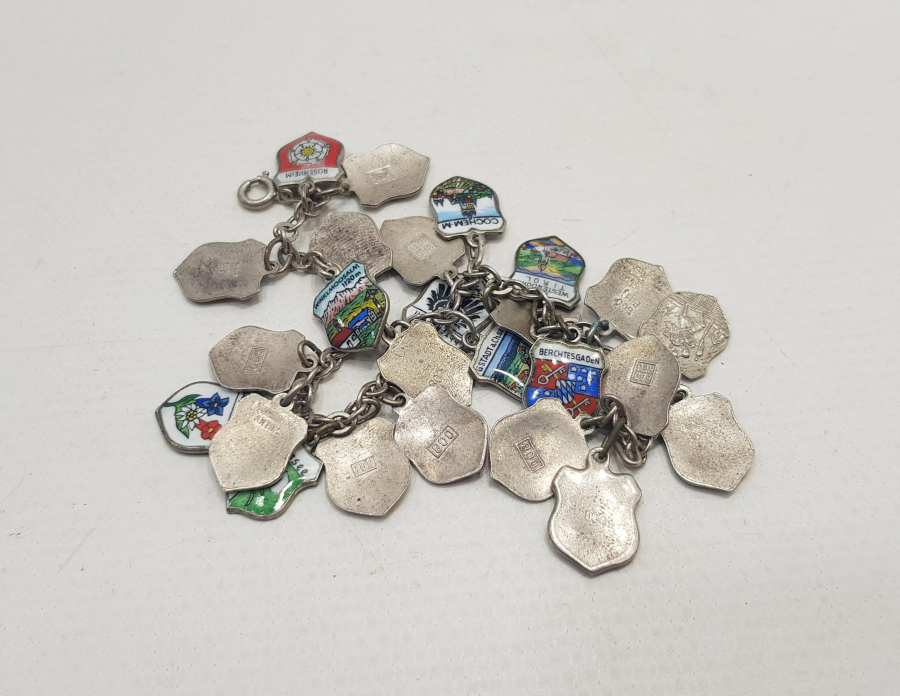 ALMAN YAPIMI MİNELİ GÜMÜŞ BİLEKLİK 