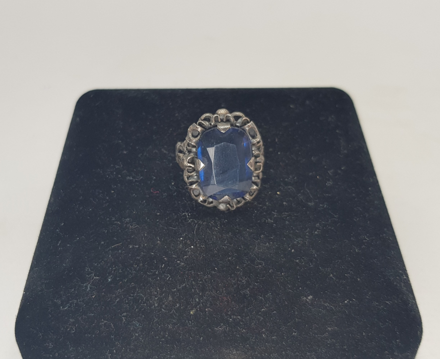 MAVİ TAŞLI GÜMÜŞ YÜZÜK 