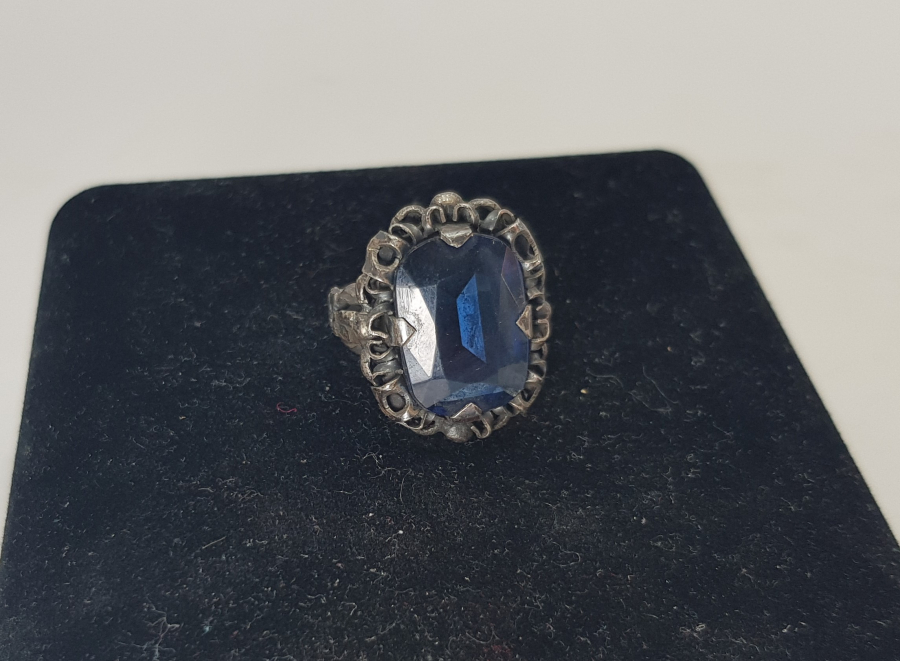 MAVİ TAŞLI GÜMÜŞ YÜZÜK 