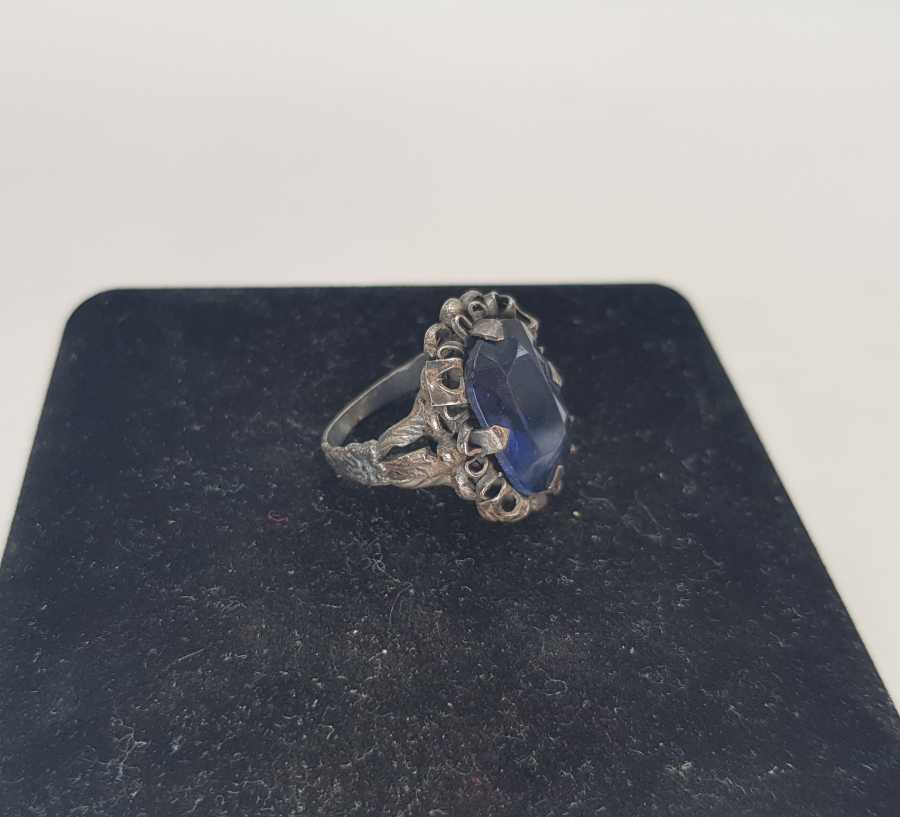 MAVİ TAŞLI GÜMÜŞ YÜZÜK 