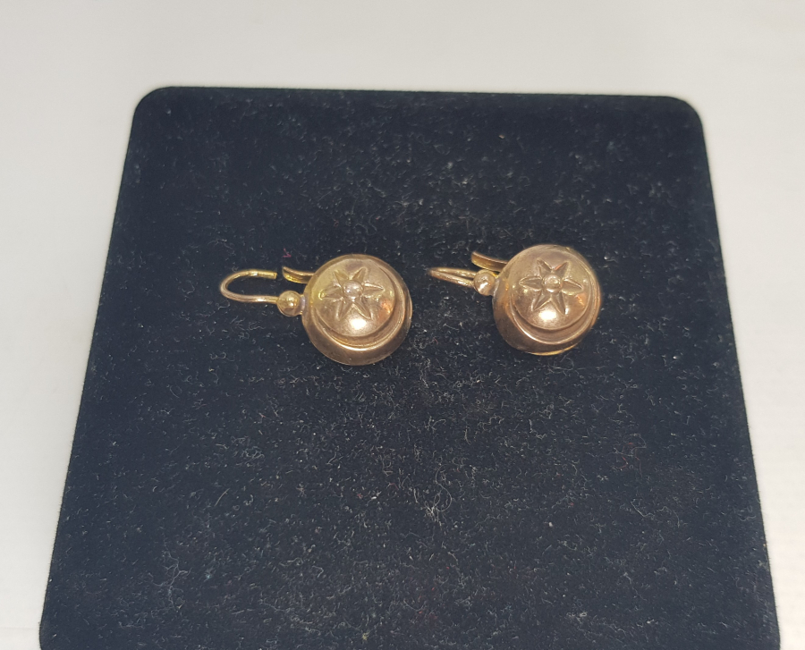 OSMANLI DÖNEMİ AY YILDIZ BAYRAKLI BİR ÇİFT ALTIN KÜPE 