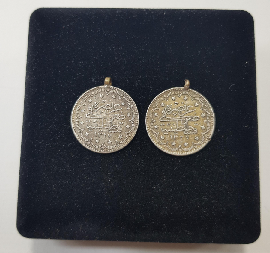 SULTAN MEHMET REŞAT DÖNEMİ İKİ ADET GÜMÜŞ 5 KURUŞ