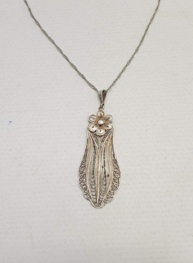 TELKARİ GÜMÜŞ KOLYE 