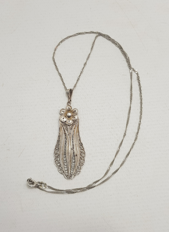 TELKARİ GÜMÜŞ KOLYE 