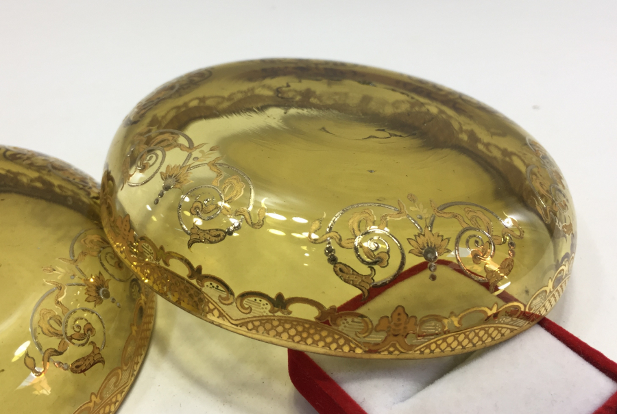 ALTIN VARAKLI VE MİNE İŞÇİLİKLİ ÇİFT İKRAMLIK