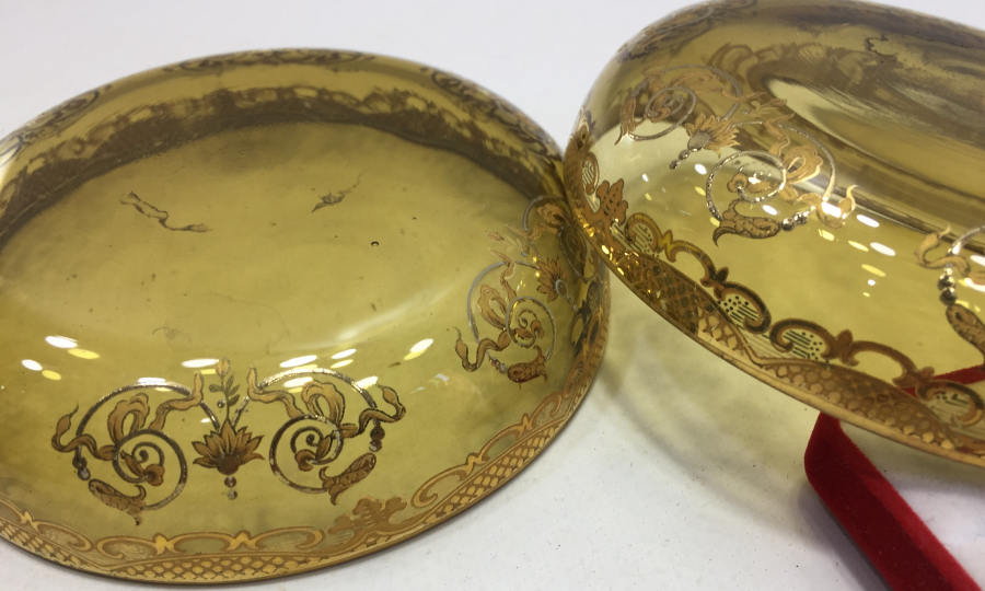 ALTIN VARAKLI VE MİNE İŞÇİLİKLİ ÇİFT İKRAMLIK